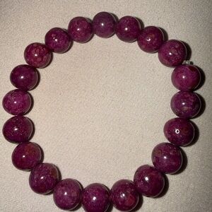 Natural Ruby Beaded Bracelet – 8mm
